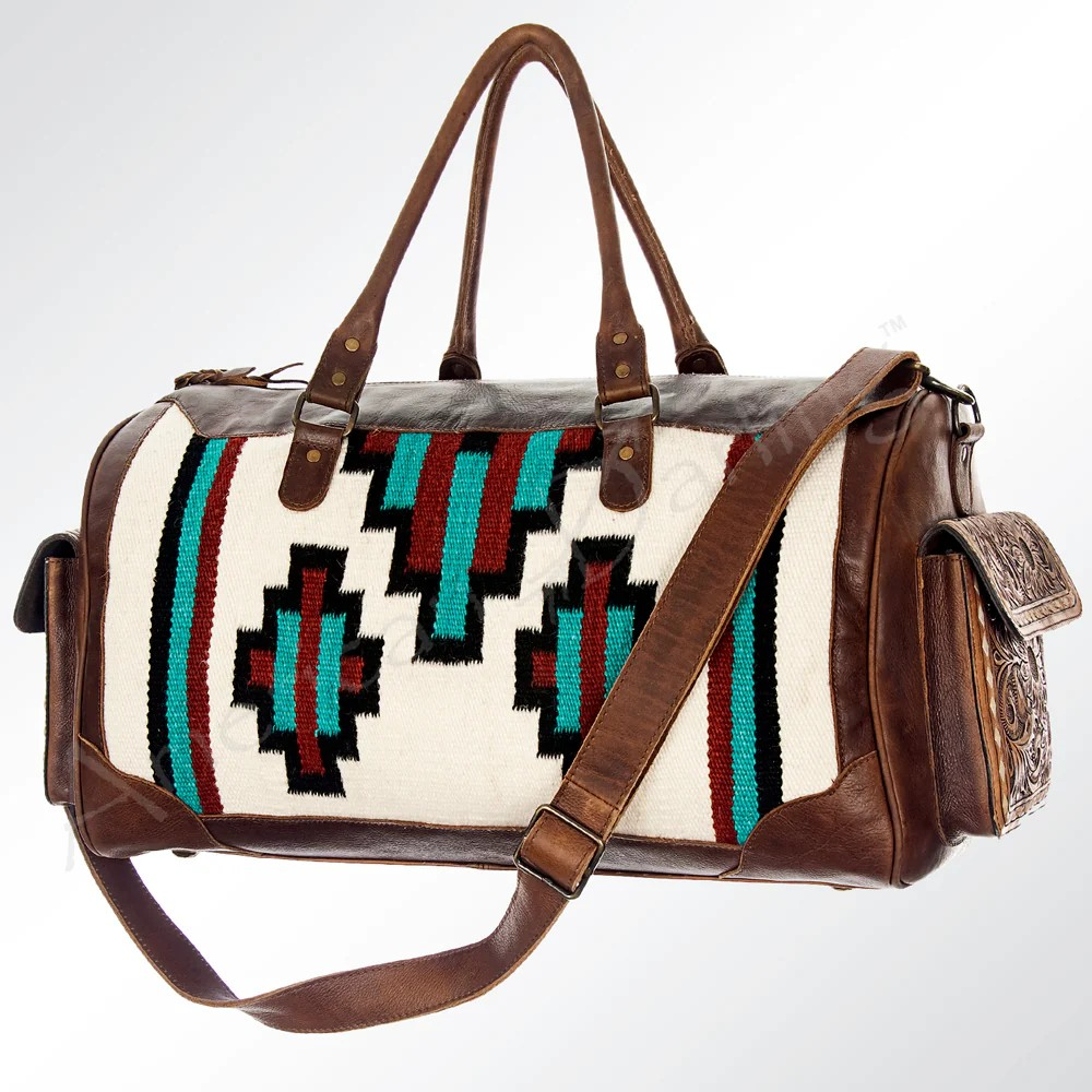 Saddle Blanket w/Tooled Leather Duffel Bag | Heritage Horseman Supply